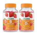Lifeable B Complex + Vitamin D 10000 IU, Gummies Bundle - Great Tasting, Vitamin Supplement, Gluten Free, GMO Free, Chewable