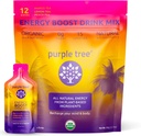lila Baum Organic Energy Stick Packets – Zero Sugar, 80mg Natürliche Koffein aus Yerba Mate & Guarana, mit B12 Vitaminen für glatte, Crash-freie Energie – Lemon Iced Tea Flavor, 12 to-Go Packs