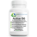 Active B6 Pyridoxal 5-Phosphate - 33.8mg P5P, Bioavailable B6 Co-Factor for Energy & Nerve Integrity, Cardiovascular Function, Non GMO, Soy Free, Zero Fillers - 60 Vegetarian Capsules