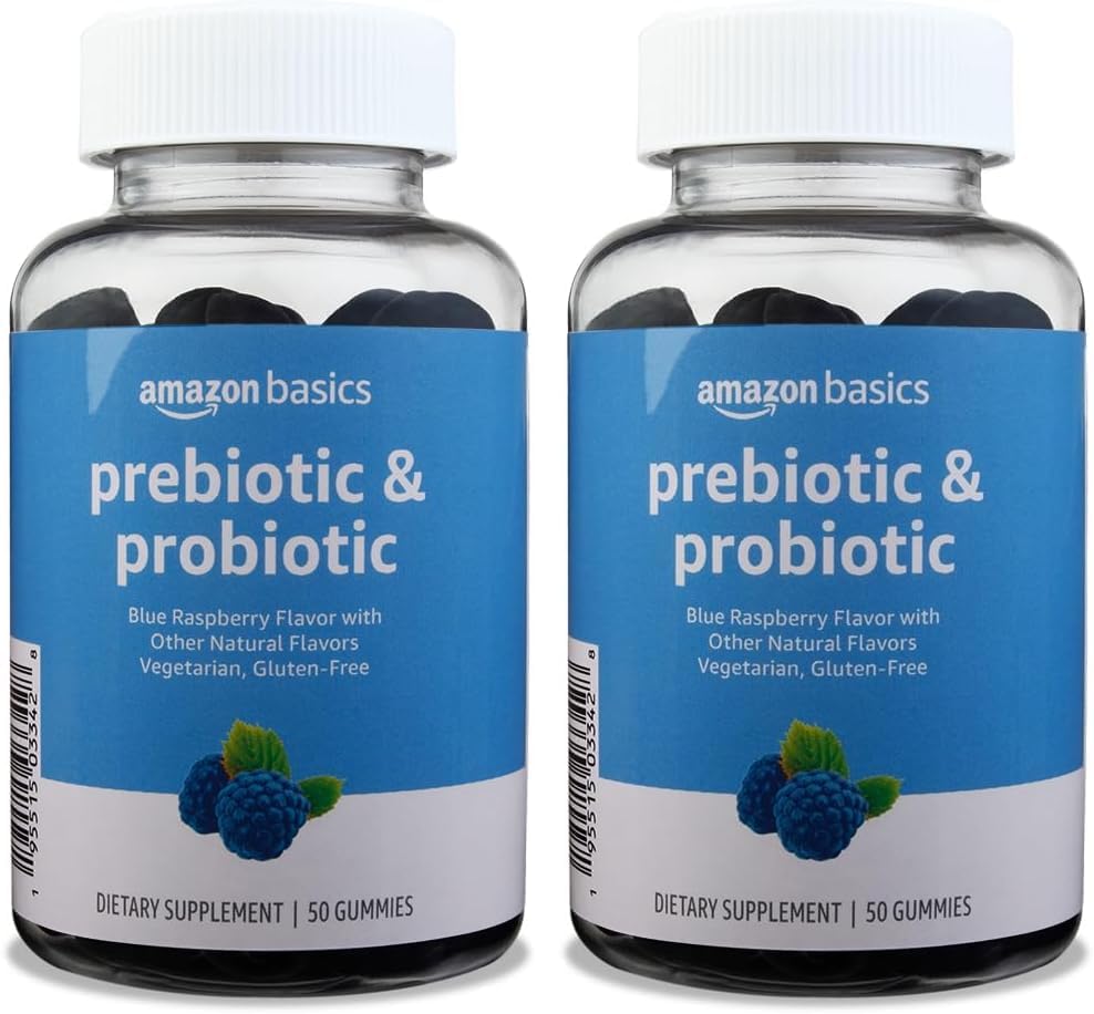 Basics Prebiotic & probiotic Gumies, 2 Billion CFU, Blue Raspberry, 50 Count (2 per Serving) (Korábban Slimo) (2-es csomag)