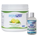 KALA HEALTH MSMPure Lemon Lime Flavored Coarse Flakes 8.8 oz and MSM Gel 8 oz Bundle
