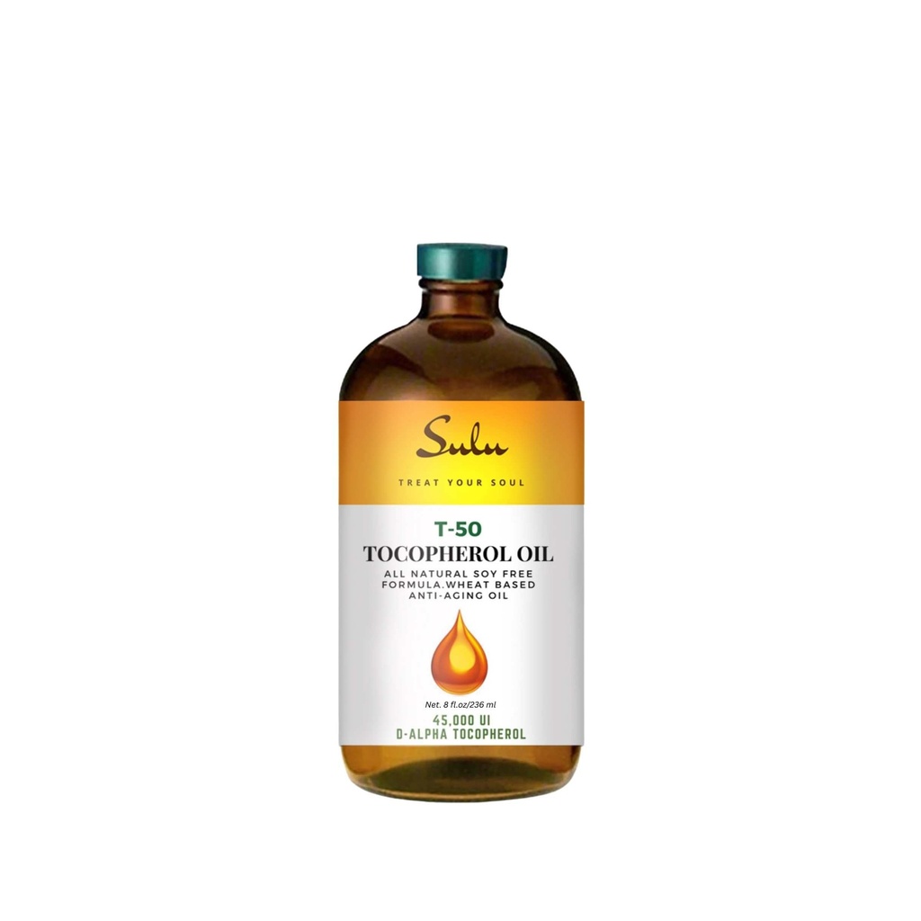 SULU ORGANICS 8 fl.oz-100% Pure and Natural Soy Free T-50 Tocopherols Vitamin E Oil