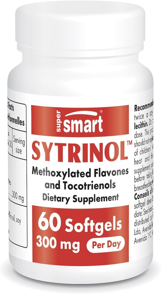 Supersmart - Suplemento sirinol 300mg por día (Alta Absorción) - Citrus Bioflavonoids & Tocotrienols Complex - Extracto de froitas de palma | Gluten Free - 60 Softgels