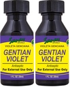 Sanar Naturals Gentian Violet, 1 fl oz - Violeta de Genciana - Tincture of Violet 1% First Aid Antiseptic (Pack of 2)
