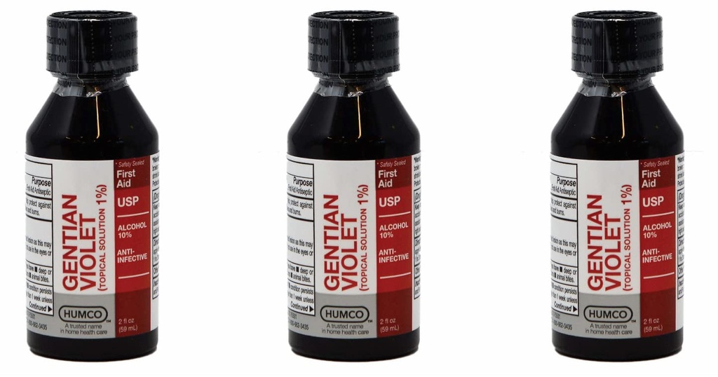 Gentian Violet Topical Solution 1% USP - 2 oz, Pack of 3