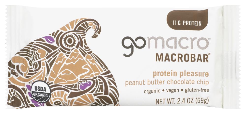 GoMacro Organic Macrobar, 2 oz bars, Peanut Butter Chocolate Chip, 12 bars