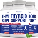 NEW AGE Thyroid Support Supplement for Women & Men with Iodine, B12, Zinc, Selenium, Ashwagandha, Bladderwrack, Turmeric, Schisandra - Non-GMO - 180 Count