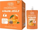 Konjac Jelly Pouch Joogitav apelsini maitse, madala kalorsusega (7 Kcal), 10 pakendit, gluteenivaba, Keto, suhkruvaba, madala süsivesikusisaldusega, C-vitamiini tervislikud puuviljade suupisted, puhkuse kingitus