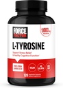FORCE FACTOR L Tyrosine Stress Relief Supplement, L-Tyrosine Brain Health Integratori per Adulti, L-Tyrosine 500mg Capsule, Free Form, Vegan, No Gelatin, Non-GMO, 120 Capsule