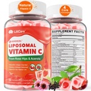 Natural Liposomal Vitamin C 1000mg Gummies for Adults & Kids 9+, Chewable Vitamin C w/ 11mg Zinc, D3, Elderberry, Echinacea, , Bioflavonoid, Immune Support, Whole Food VIT C from Fruits, Sugar Free
