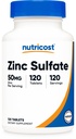 Nutricost Zinc Sulfate (50mg) 120 Tablets - Vegan, GMO-Free, Gluten-Free