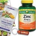 Spring Valley Zinc 50 mg with Vitamin D 50 mcg 150 Ct Immune Health Dietary Supplement Capsules + Vitamin Vitality & Pill Container (3 Items)!
