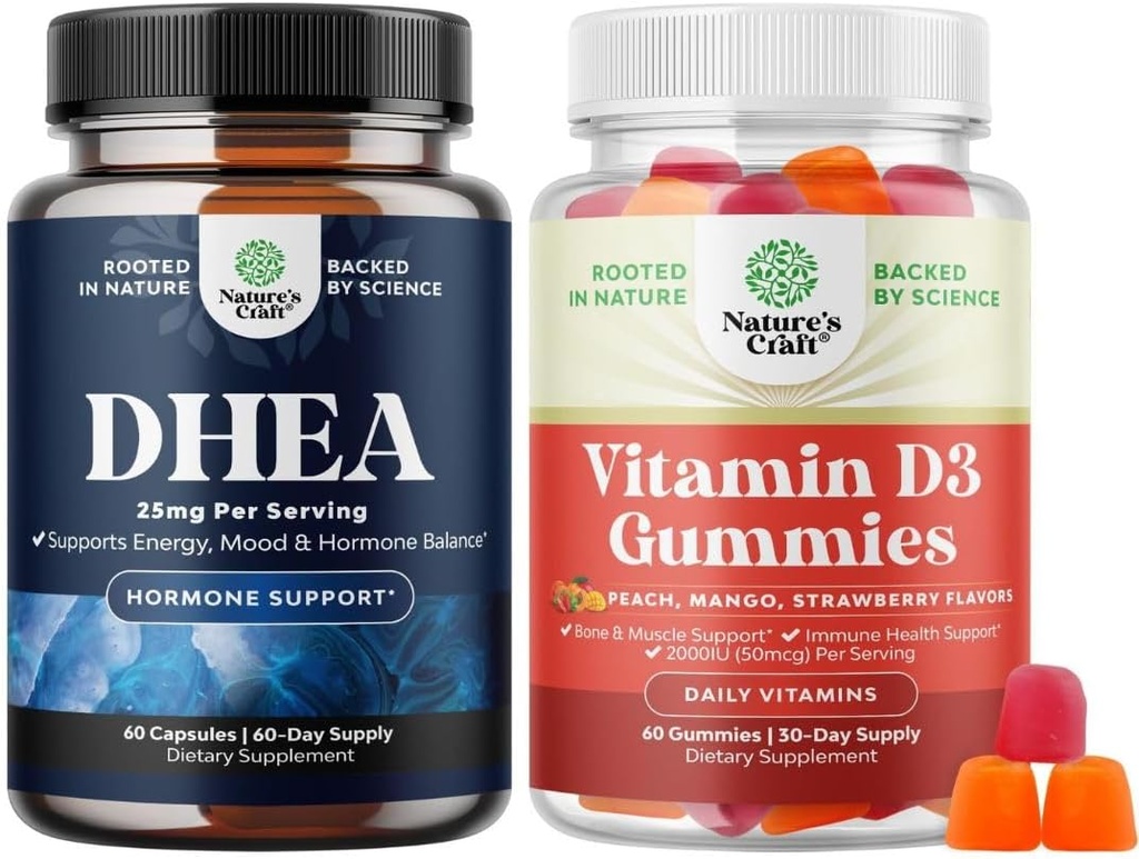 Gói DHEA 25mg cho phụ nữ và đàn ông cho sự hỗ trợ của Immune D3 Gummies cho sự hỗ trợ của cơ xương và Immune