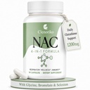 NAC Supplement 1200mg with Bromelain, Glycine & Selenium, 4-in-1 NAC Supplement N-Acetyl Cysteine for Respiratory & Airway Wellness, Glutathione Precursor, Antioxidant & Immunity*, 90 Caps
