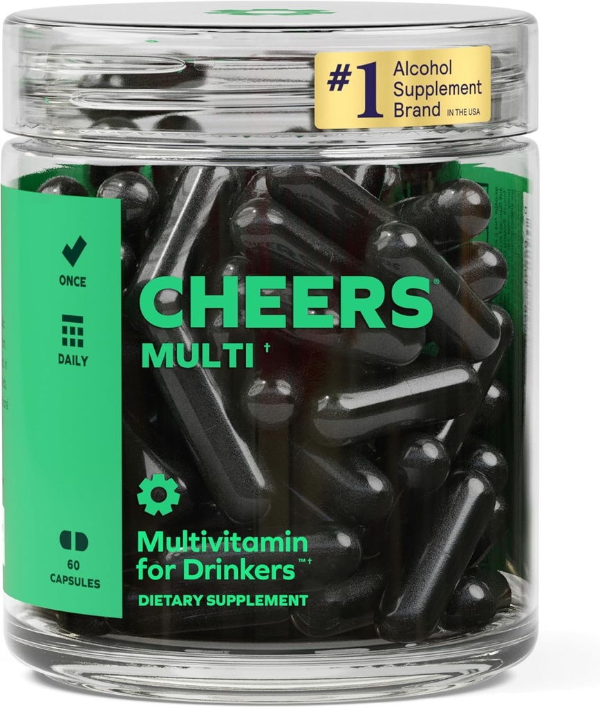 Cheers Multi □ Multivitamin para os bebedores □ Reabastecer as vitaminas perdidas de beber e apoiar a saúde geral □ 30 doses □ Colina, Betaína, Niacina, B-Vitamins