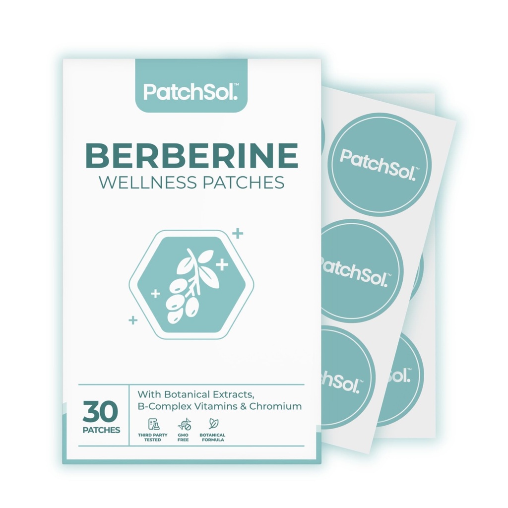 Berberine Patches for Women & Men | Chromium, B-Complex Vitamins, Pomegranate, Cinnamon, L-Glutamine