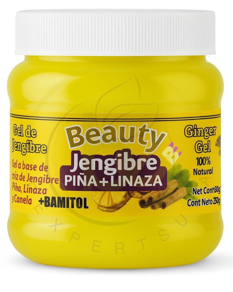 Gel De Jengibre+ Batimol, pina, Canela & linaza (Ginger Gel+ batimol) 250g, 100% Natural, Chupa| Hidratante|Panza