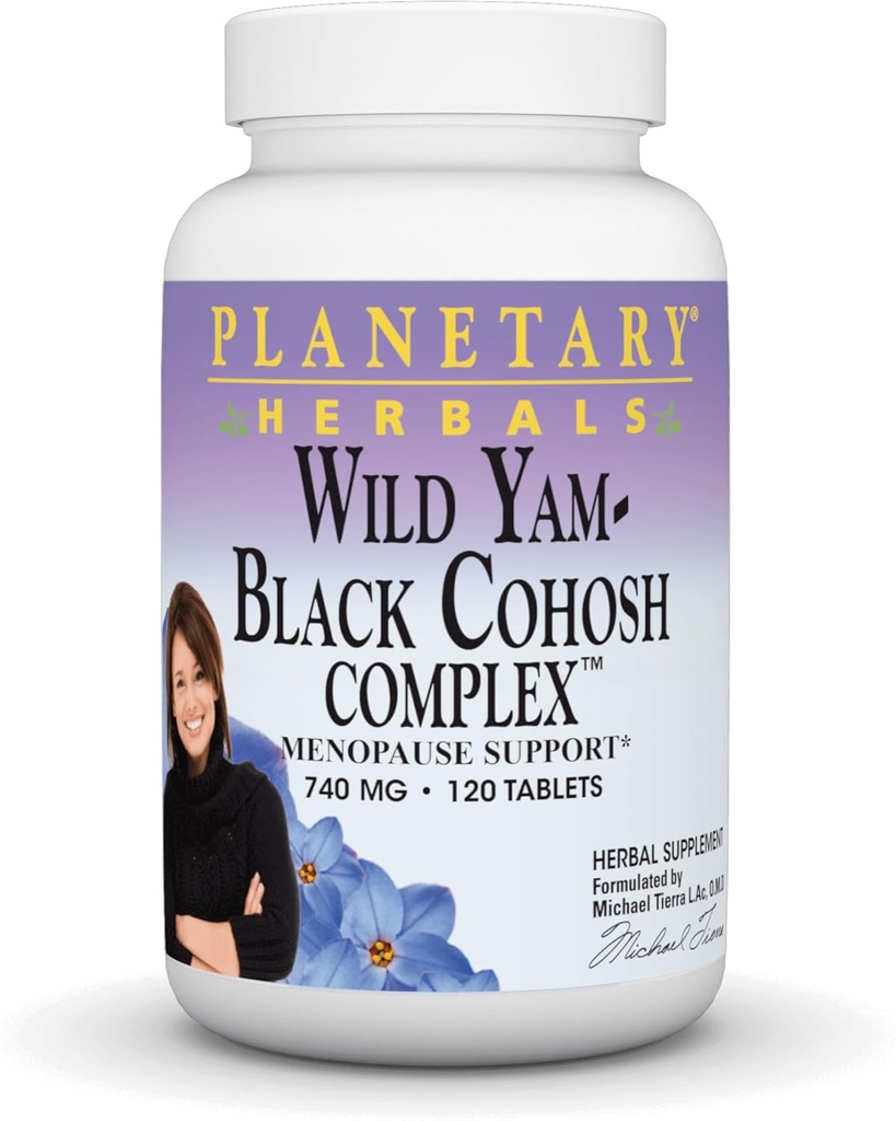 Pianetari erbe Wild Yam-Black Cohosh Complex Tablets, 120 Conte