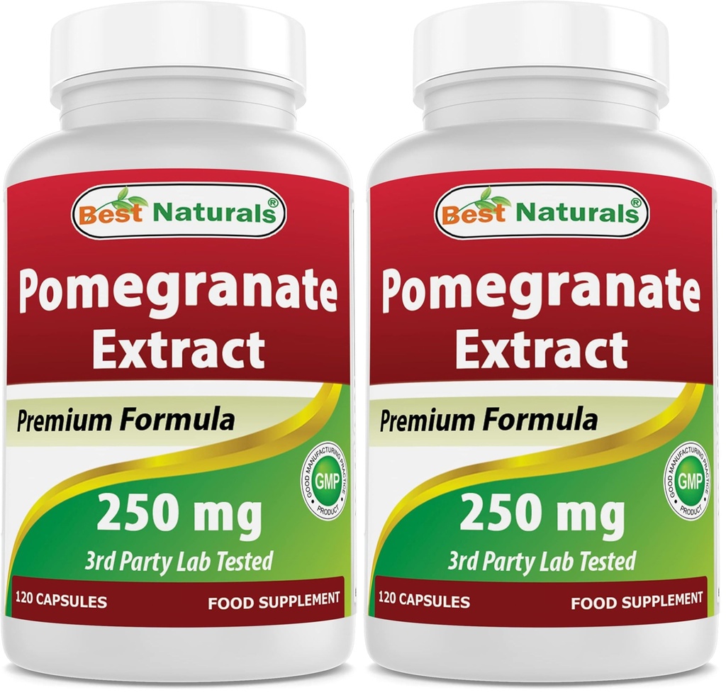 Best Naturals Pomegranate Extract 250 mg 120 Capsules (Pack of 2)