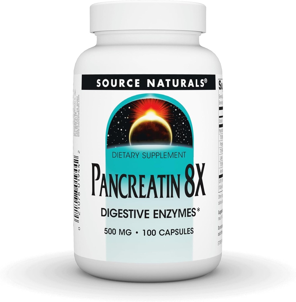 Sumber Pankretin 8X, 500 mg Enzymes Digeptical - 100 Kapsul