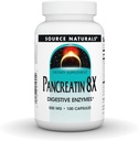 Fonte Naturals Pancreatin 8X, 500 mg Enzimi Digestivi - 100 capsule