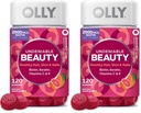 OLLY Hair Skin and Nails Gummies - Undeniable Beauty with Biotin 2500mcg Per 2 Gummies, Keratin & Vitamin C - Supports Healthy Hair, Skin, & Nails - Grapefruit Flavor, 120 Count (Pack of 2)