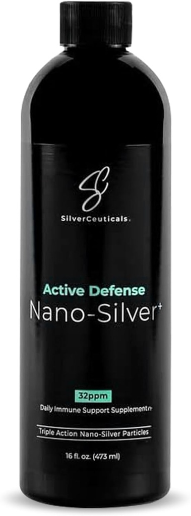 Argint coloidal w/Nano Technology - 32ppm 16oz - 8X Mai eficient - Suport imunitar natural - Salvați zilele bolnave - Vârstele 5 și în sus - Outperforms Arginti PPM mai mari - Nu gust și miros - a treia parte testat