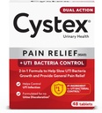 Cystex Dual-Action UTI 통증 완화 및 예방 정제 - 2-in-1 Formula Relieves Discomfort & Slows Bacterial Growth - Non-Staining - 48-Count