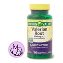 Generic Spring Valley Valerian Root 500mg Vegan Capsules (Valeriana officinalis) - Dietary Supplement for Sleep Support* + Includes DRI Store Sticker (Pack of 1-100 Count)