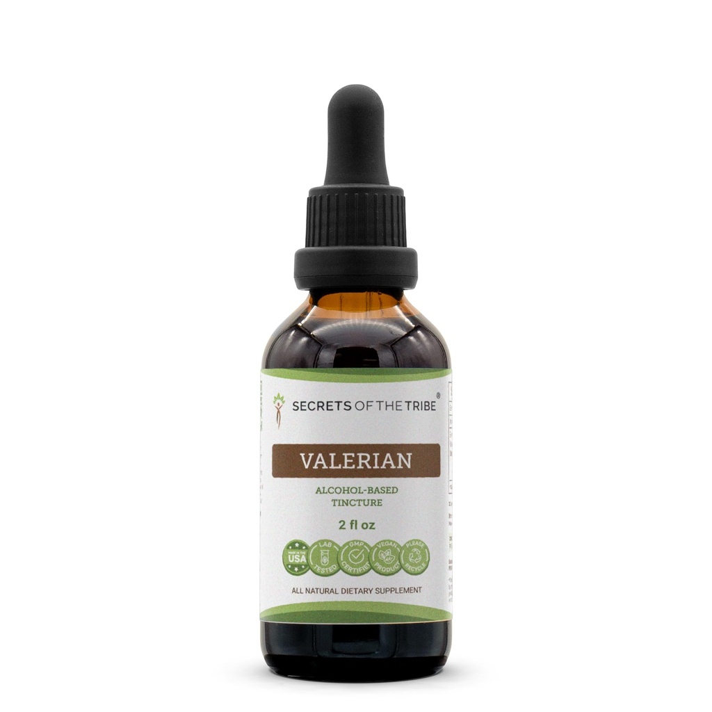 Secrets of the Tribe Valerian Liquid Extract Alcohol Tincture, Valerian (Valeriana Officinalis) Dried Root (2 fl oz)