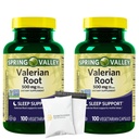 Spring Valley Valerian Root 500mg- Vegan Capsules 100 Ct (Pack of 2), Set by Basket Goods