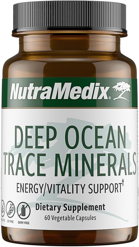 NutraMedix Deep Ocean Trace Minerals 1,000mg - Mineral & Energy Supplements - maşın, metal, Boron, Fosforus & Manganese - Elektrolyte Support (60 Kapsül)