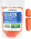 XPRS Nutra Taille 2 Capsules vides - 100 Compte Capsules de gélatine vides - Pills Bricolage Capsule Remplissage - Pure Pilule Gel Caps pour Do-It-Youlf Suppléments (Orange)