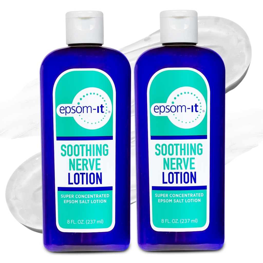 Epsom-It Soothing Nerve Lotion - Epsom Salt Magnesium Lotion, Topical Magnesium Cream with Capsaicin & Arnica to Provide Comfort for Legs, Knee and Feet, 8.0 oz., 2-Pack