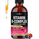 NEW AGE Vitamin B-Complex B5 Pantothenic Acid | B12 Methylcobalamin | B1 Thiamine | B6 Pyridoxine | B7 Biotin | B9 Folic | B3 Niacinamide - B Complex Liquid Drops, Made in USA Supplement - 2fl oz