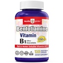 Benfotiamine 750mg, 120 Vegetarian Capsules - Fat Soluble Vitamin B1 Thiamine Supplement - 3rd Party Tested, Vegan, Non-GMO, Gluten Free