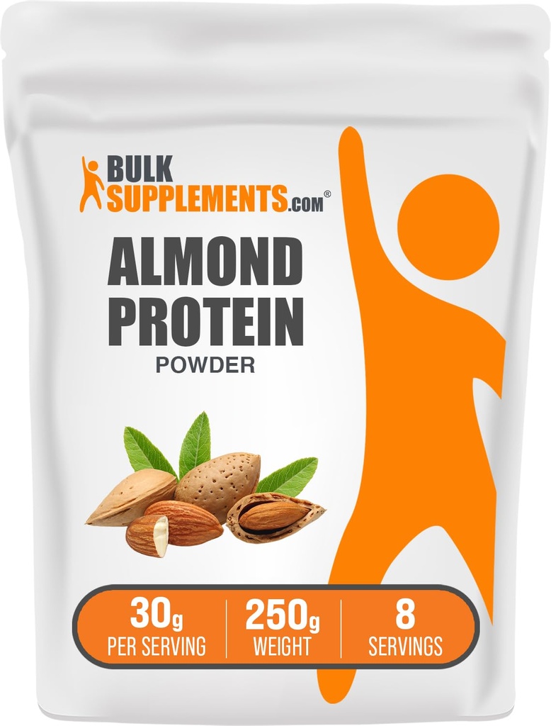 BulkSupplements.com Almond Protein Powder - Plant Based Protein, Almond Powder - Vegan, Gluten Free, & No Sugar, 30g per Serving, 250g (8.8 oz) (Pack of 1)
