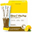 DONGKOOK Vita Pop Korean Vitamin C Powder 2,000mg Zero Sugar Vitamin D & Biotin Stick, Lemonade Drink, Vitamin C Supplements, Immune Support & Antioxidants Korean Supplements Lemon 30 Packets