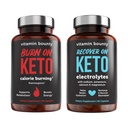 Vitamin Bounty Burn On Keto Thermogenic + Recover On Keto Electrolytes - Fat-Burning Support & Keto-Friendly Hydration - 2 Supplement Bundle
