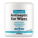 Curaseb Cat & Dog Ear Infection Treatment Wipes – Soothes Itchy & Inflamed Ears – Cleans Debris and Buildup – 100 Count
