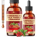 12in1 Berberine Liquid Drops with Milk Thistle, Ceylon Cinnamon, Bitter Melon, Turmeric, Aloe Vera, Ginger, Slippery Elm, Marshmallow Root & More to Digestive Health- 30 Days Supply