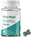 Body Magic Chlorophyll Capsules – Remove Body Odor Naturally – 60 Capsules 450 mg (Pack of 1)