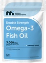 Micro Ingredients Omega 3 Fish Oil Supplements 3,000mg Per Serving, 120 Softgels | Lemon Flavored – Burpless | EPA 540mg + DHA 360mg | Deep Sea Fish