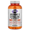 NOW Sports Nutrition, Arginine & Citrulline 500 mg/ 250 mg, Amino Acids, 240 Veg Capsules