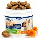 VUN Dog Eye Supplements-Dog Vision Supplement Soft Chew for Cloudy Eyes,Dry Eye and Night Vision of Senior Dogs,Antioxidant Eye Care,100 Counts (Chicken Flavor)