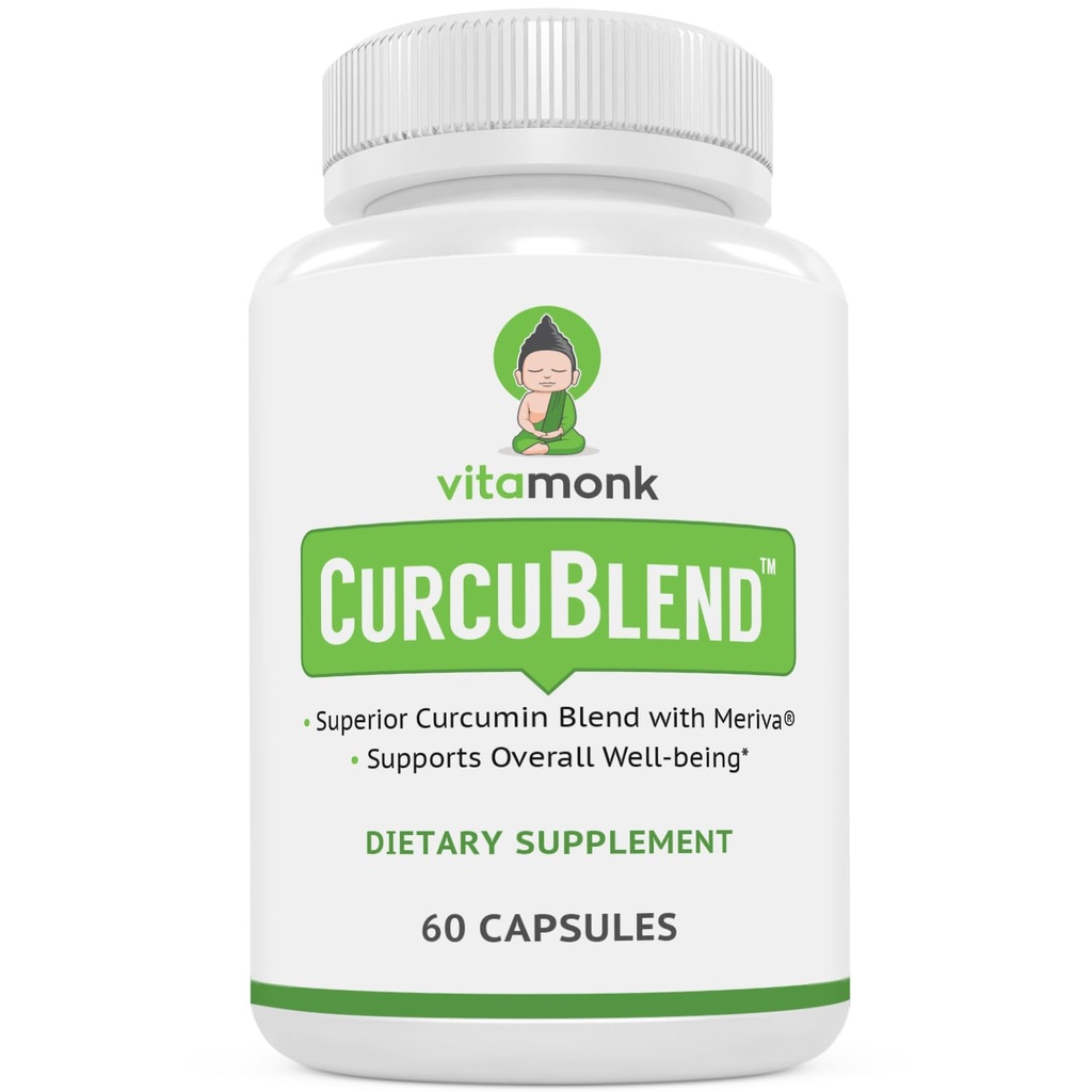 VitaMonk Turmeric and Ginger Complex with Meriva, Grape Seed, Boswellia Extract, Cat’s Claw and More - Ginger and Turmeric Supplements for Overall Health, Wellness and Immune Support - 60 Caps