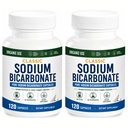 Classic Sodium Bicarbonate 650mg Natural Organic Use Sodium Bicarbonate Powder Pills Tablets (caps) Stomach Acid Alkalinity 120caps 2-Pack