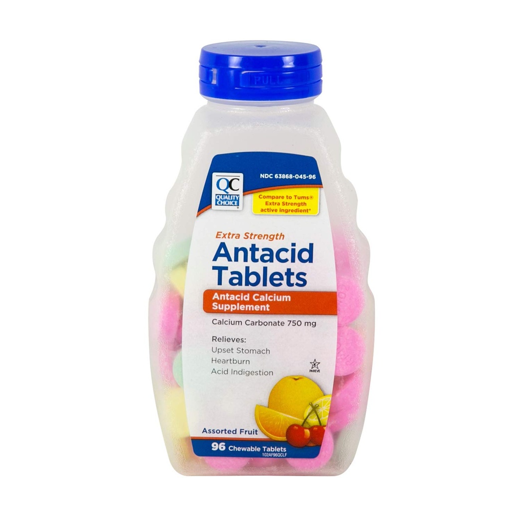 Special pack of 5 x Quality Choice ANTACID CHEW XSTR FRUITTUM 96TB
