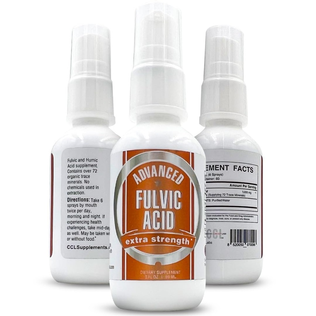 Advanced Fulvic Acid and Humic Acid Trace Mineral Liquid Spray Supplement. 70+ Ionic Organic Vital Minerals & Electrolytes, Similar Benefits of Shilajit & Drops (2 oz - 60 Servings)