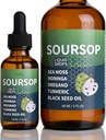 Soursop Bitters Liquid Drops with Sea Moss, Turmeric,Soursop, Moringa & Black Seed Oil | 10-in-1 Herbal Supplement for Immune Support & Energy,Vegan, Non-GMO,2oz